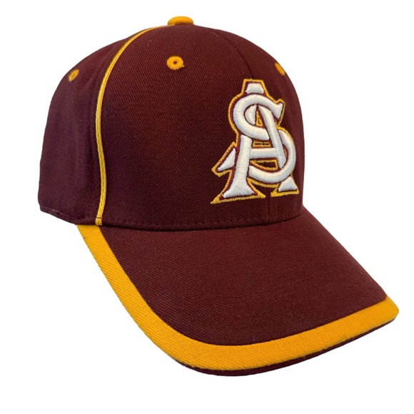 Arizona State Sun Devils Baseball Ball Cap TOW Top of the World Maroon Gold NCAA - Picture 3 of 7